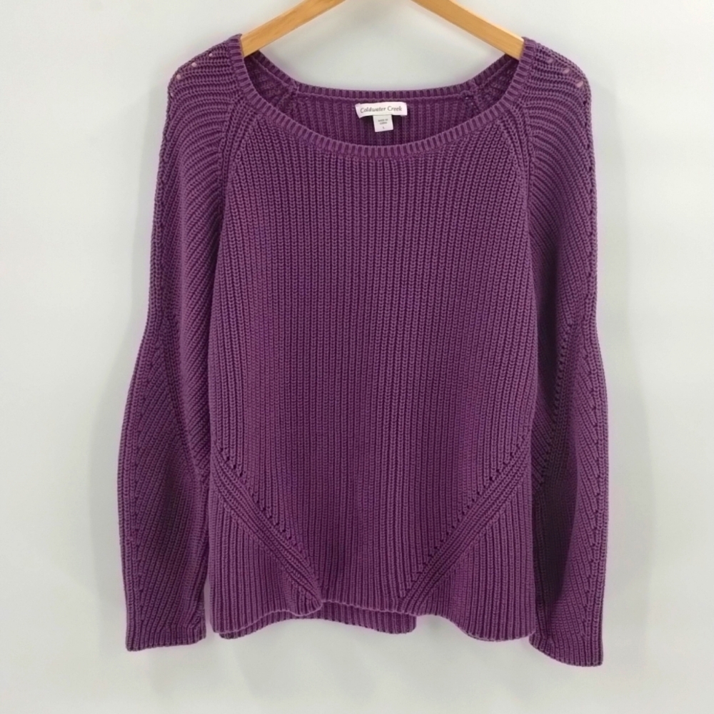 Coldwater Creek Purple Crewneck Sweater